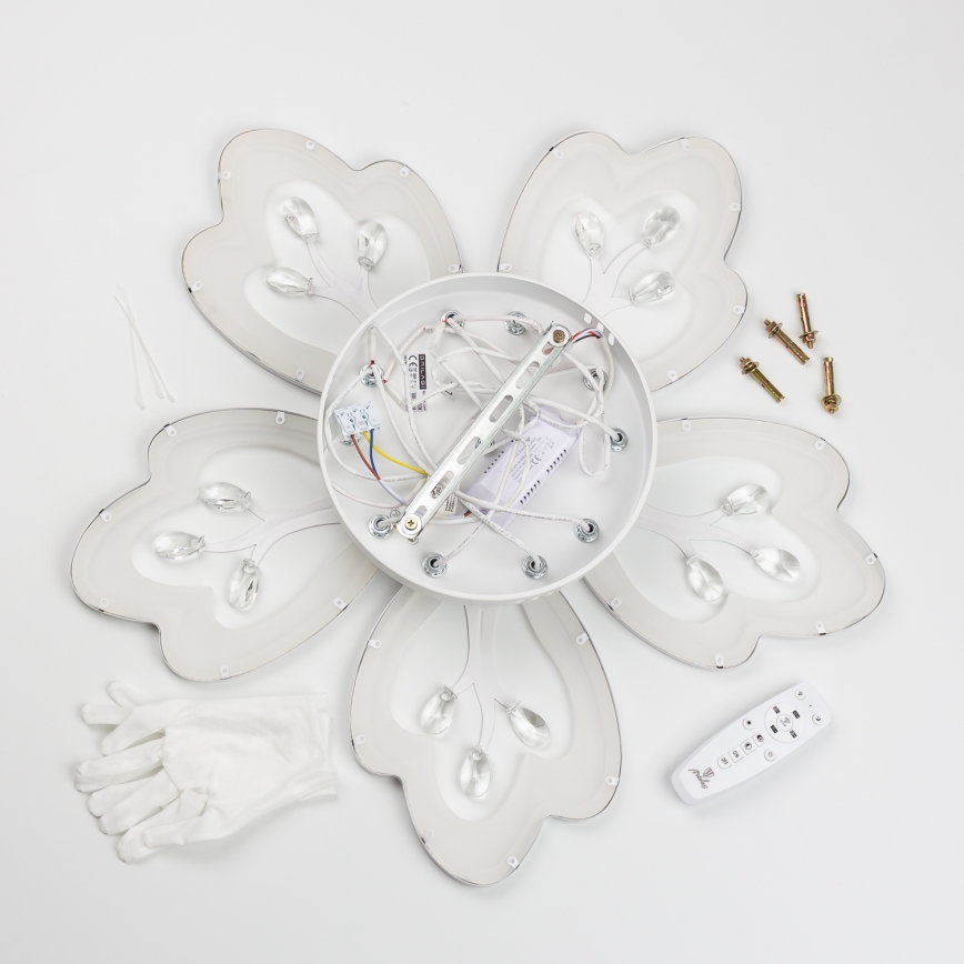 Brilagi - LED Stmívatelný přisazený lustr TWIST LED/80W/230V 3000-6500K bílá + dálkové ovládání