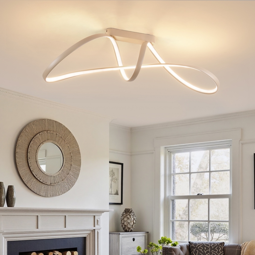 Brilagi - LED Stmívatelný přisazený lustr TWISTER LED/60W/230V 3000-6000K béžová + dálkové ovládání