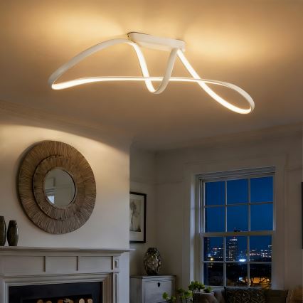 Brilagi - LED Stmívatelný přisazený lustr TWISTER LED/60W/230V 3000-6000K bílá + dálkové ovládání