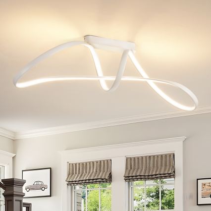 Brilagi - LED Stmívatelný přisazený lustr TWISTER LED/60W/230V 3000-6000K bílá + dálkové ovládání
