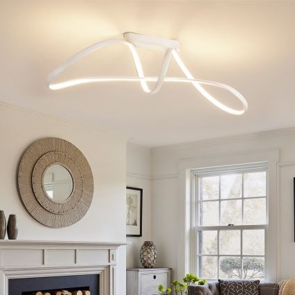 Brilagi - LED Stmívatelný přisazený lustr TWISTER LED/60W/230V 3000-6000K bílá + dálkové ovládání