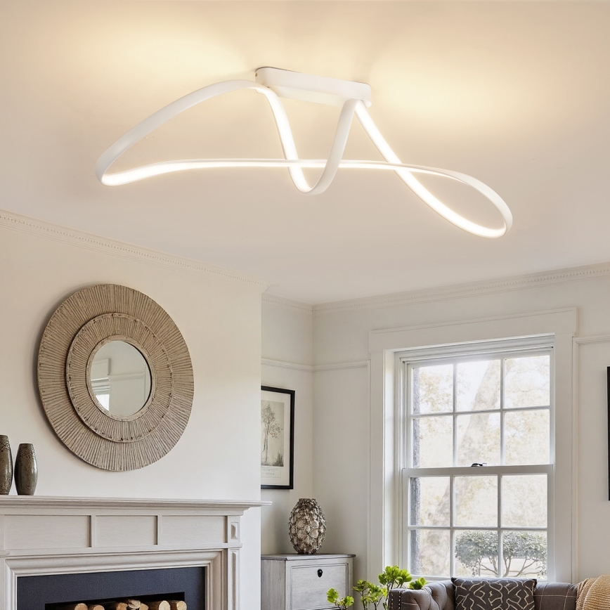 Brilagi - LED Stmívatelný přisazený lustr TWISTER LED/60W/230V 3000-6000K bílá + dálkové ovládání