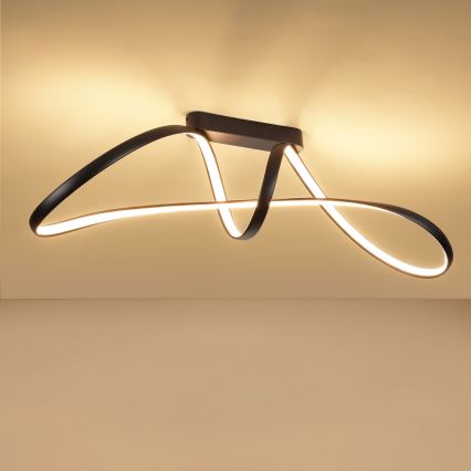 Brilagi - LED Stmívatelný přisazený lustr TWISTER LED/60W/230V 3000-6000K černá + dálkové ovládání