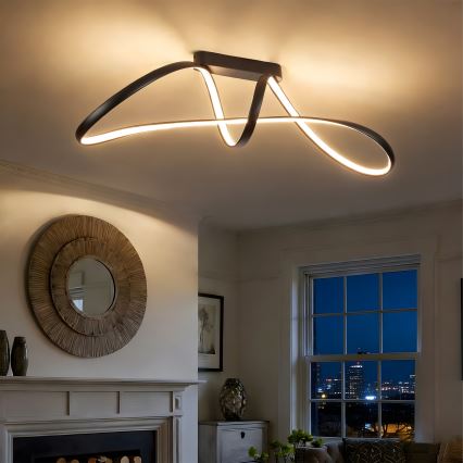 Brilagi - LED Stmívatelný přisazený lustr TWISTER LED/60W/230V 3000-6000K černá + dálkové ovládání