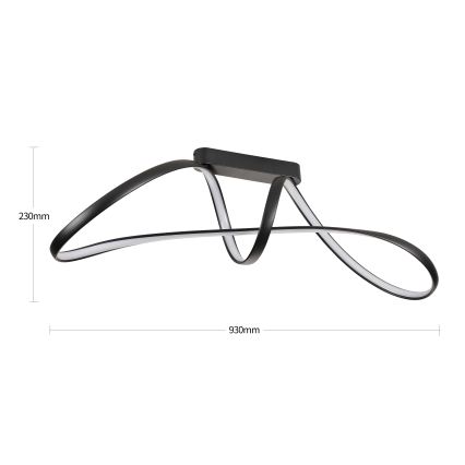 Brilagi - LED Stmívatelný přisazený lustr TWISTER LED/60W/230V 3000-6000K černá + dálkové ovládání