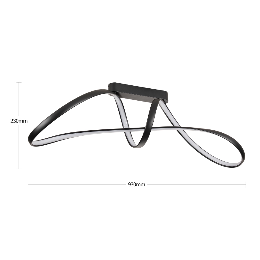 Brilagi - LED Stmívatelný přisazený lustr TWISTER LED/60W/230V 3000-6000K černá + dálkové ovládání