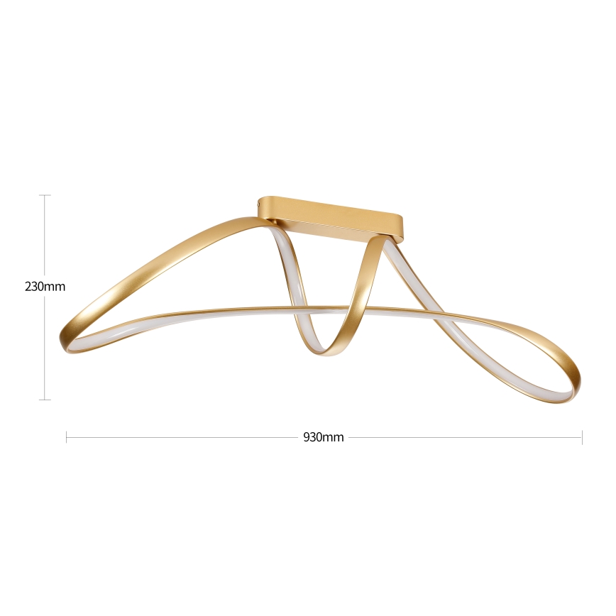 Brilagi - LED Stmívatelný přisazený lustr TWISTER LED/60W/230V 3000-6000K zlatá + dálkové ovládání