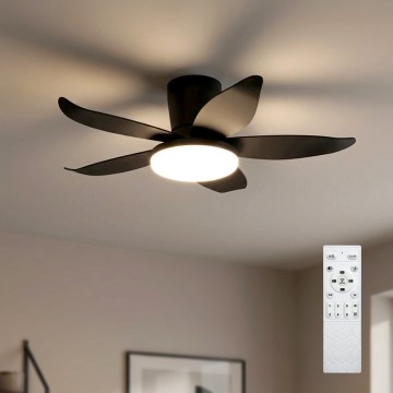 Brilagi - LED Stmívatelný stropní ventilátor LED/32W/230V pr. 95 cm černá + dálkové ovládání