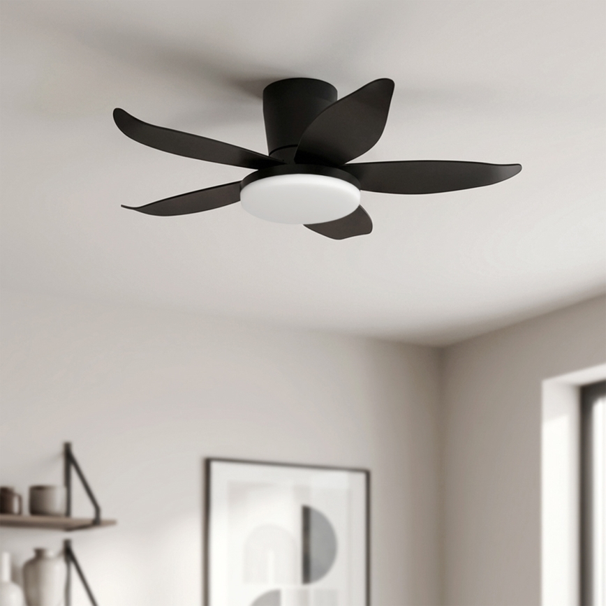 Brilagi - LED Stmívatelný stropní ventilátor LED/32W/230V 3000-6500K pr. 95 cm černá + dálkové ovládání