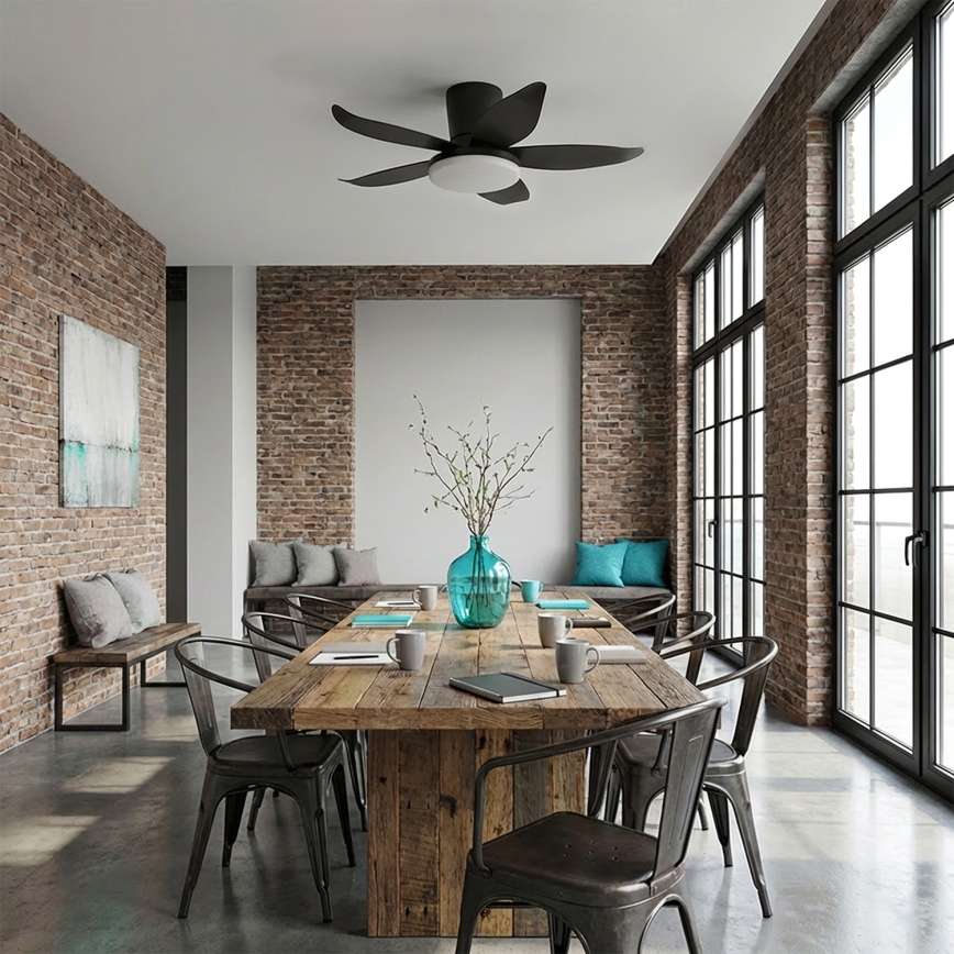 Brilagi - LED Stmívatelný stropní ventilátor LED/32W/230V 3000-6500K pr. 95 cm černá + dálkové ovládání