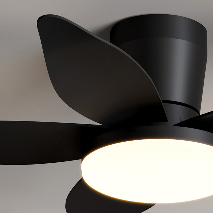 Brilagi - LED Stmívatelný stropní ventilátor LED/32W/230V 3000-6500K pr. 95 cm černá + dálkové ovládání