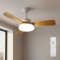 Brilagi - LED Stmívatelný stropní ventilátor LED/34W/230V 106 cm bílá/hnědá + dálkové ovládání