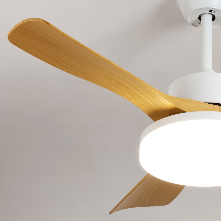 Brilagi - LED Stmívatelný stropní ventilátor LED/34W/230V 3000-6500K pr. 106 cm bílá/hnědá + dálkové ovládání
