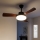 Brilagi - LED Stmívatelný stropní ventilátor LED/34W/230V 3000-6500K pr. 106 cm černá/hnědá + dálkové ovládání