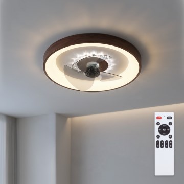 Brilagi - LED Stmívatelný stropní ventilátor LED/34W/230V 3000-6500K pr. 46 cm hnědá + dálkové ovládání