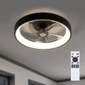 Brilagi - LED Stmívatelný stropní ventilátor LED/34W/230V 3000-6500K pr. 50 cm černá + dálkové ovládání