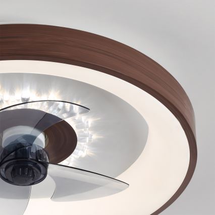 Brilagi - LED Stmívatelný stropní ventilátor LED/34W/230V pr. 46 cm hnědá + dálkové ovládání