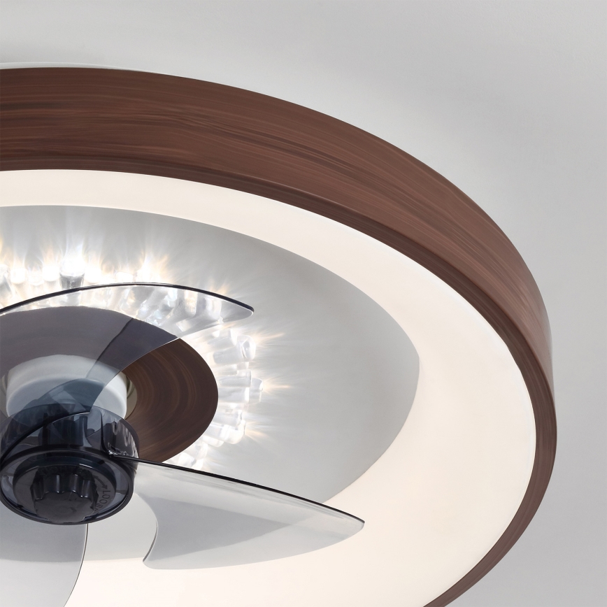 Brilagi - LED Stmívatelný stropní ventilátor LED/34W/230V pr. 46 cm hnědá + dálkové ovládání