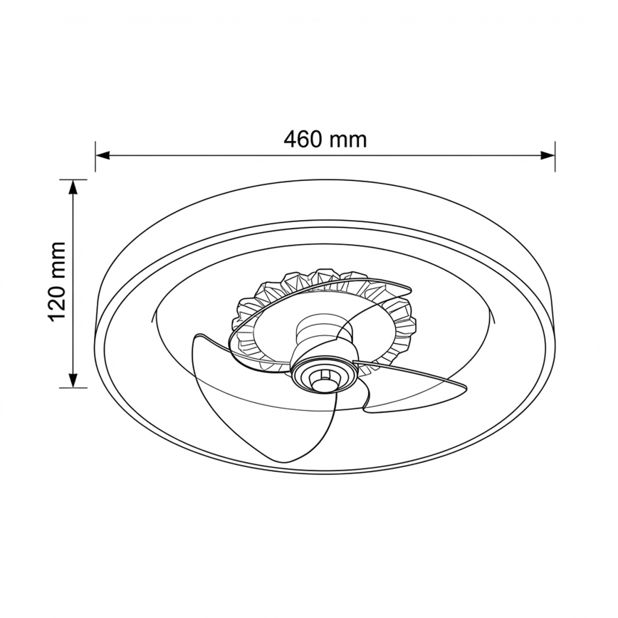 Brilagi - LED Stmívatelný stropní ventilátor LED/34W/230V pr. 46 cm hnědá + dálkové ovládání