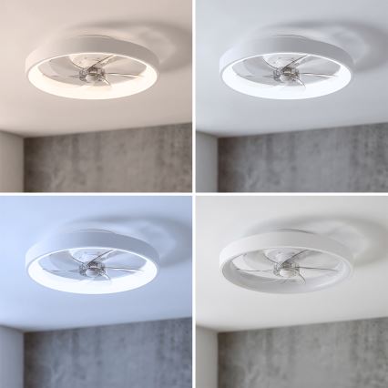 Brilagi - LED Stmívatelný stropní ventilátor LED/34W/230V 3000-6500K pr. 50 cm bílá + dálkové ovládání