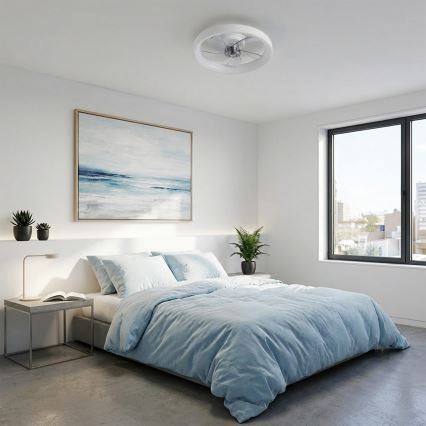Brilagi - LED Stmívatelný stropní ventilátor LED/34W/230V 3000-6500K pr. 50 cm bílá + dálkové ovládání