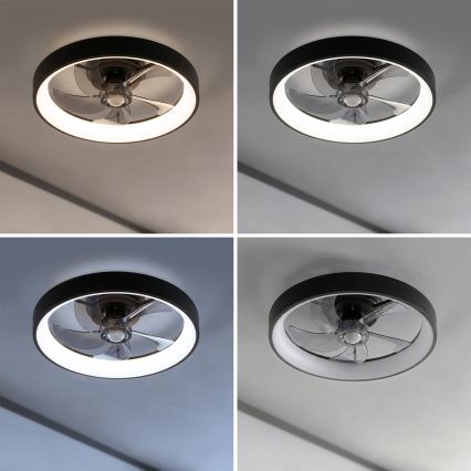 Brilagi - LED Stmívatelný stropní ventilátor LED/34W/230V pr. 50 cm černá + dálkové ovládání