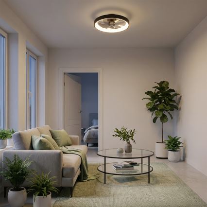 Brilagi - LED Stmívatelný stropní ventilátor LED/34W/230V pr. 50 cm černá + dálkové ovládání