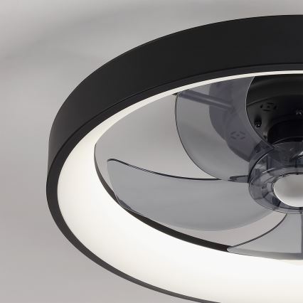 Brilagi - LED Stmívatelný stropní ventilátor LED/34W/230V pr. 50 cm černá + dálkové ovládání
