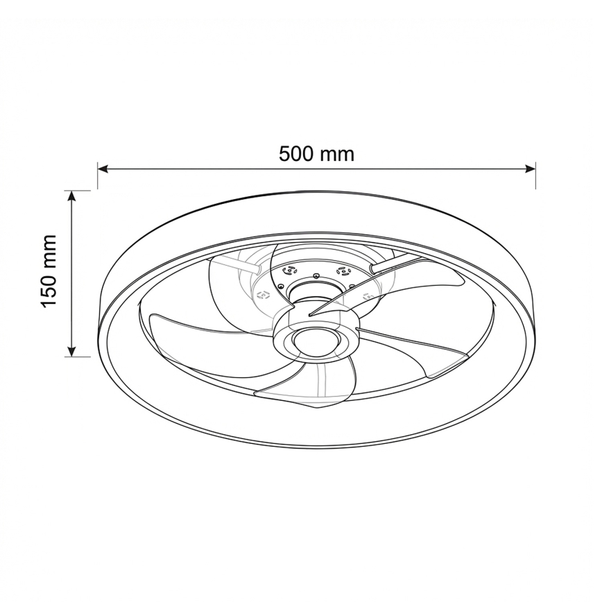 Brilagi - LED Stmívatelný stropní ventilátor LED/34W/230V pr. 50 cm černá + dálkové ovládání