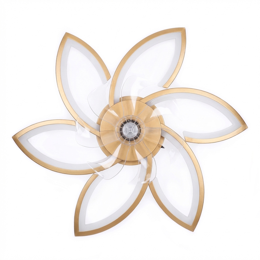 Brilagi - LED Stmívatelný stropní ventilátor LED/34W/230V pr. 78 cm zlatá + dálkové ovládání