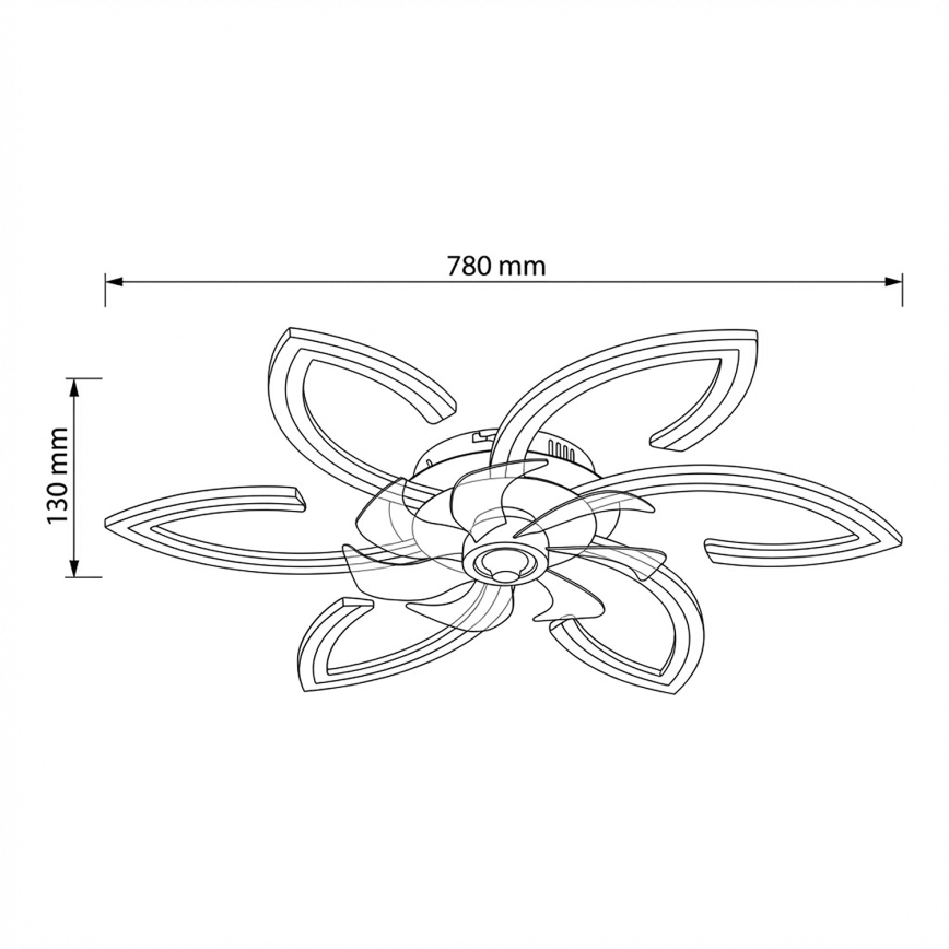 Brilagi - LED Stmívatelný stropní ventilátor LED/34W/230V pr. 78 cm zlatá + dálkové ovládání