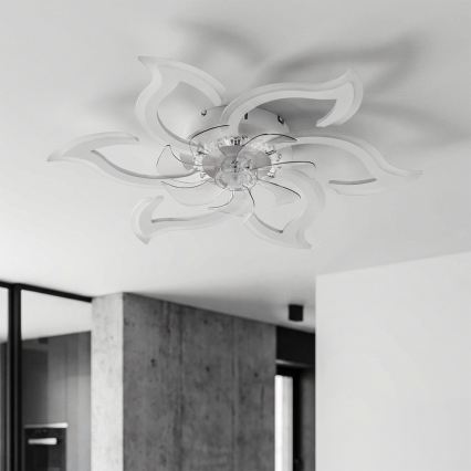 Brilagi - LED Stmívatelný stropní ventilátor LED/34W/230V pr. 83 cm bílá + dálkové ovládání