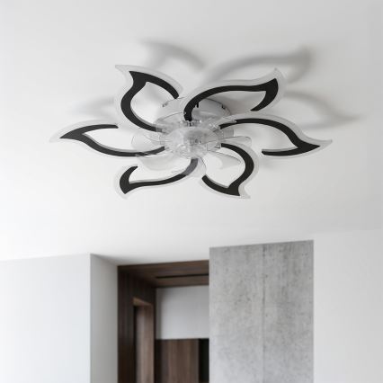Brilagi - LED Stmívatelný stropní ventilátor LED/34W/230V 3000-6500K pr. 83 cm černá + dálkové ovládání