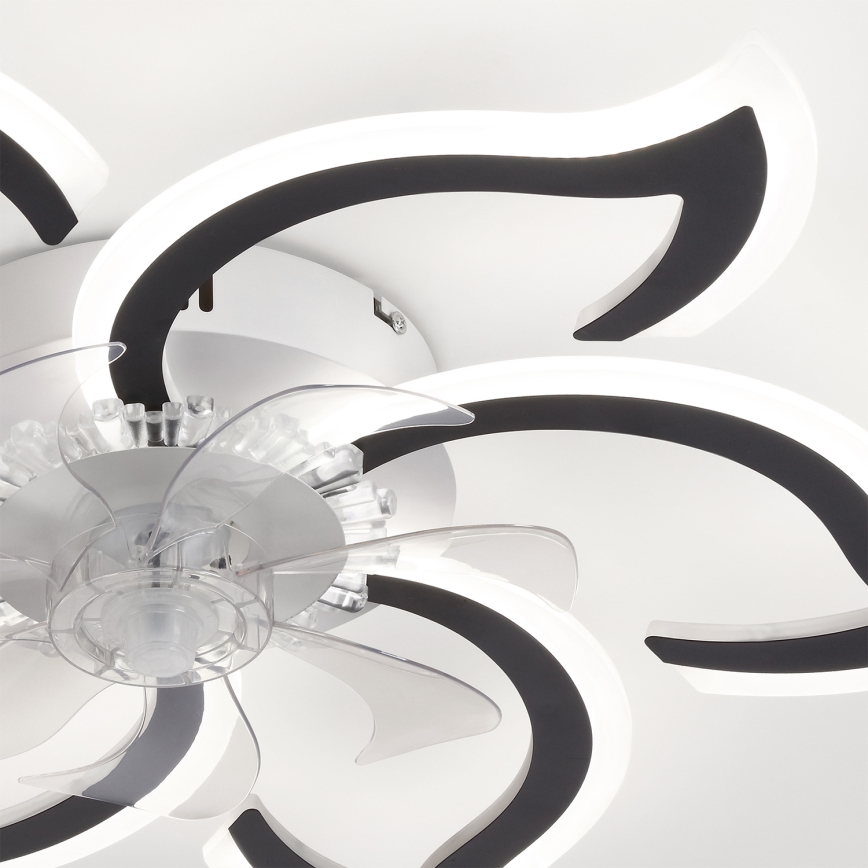 Brilagi - LED Stmívatelný stropní ventilátor LED/34W/230V 3000-6500K pr. 83 cm černá + dálkové ovládání