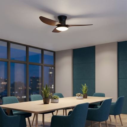 Brilagi - LED Stmívatelný stropní ventilátor LED/38W/230V 3000-6500K pr. 100 cm černá/hnědá + dálkové ovládání