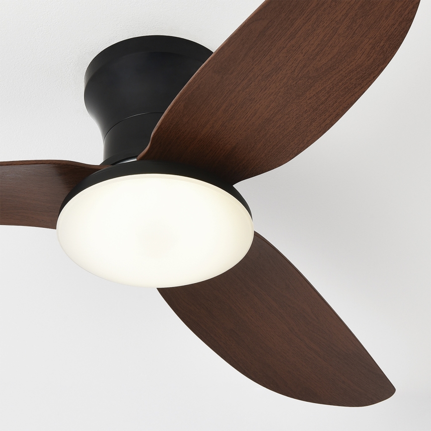 Brilagi - LED Stmívatelný stropní ventilátor LED/38W/230V 3000-6500K pr. 100 cm černá/hnědá + dálkové ovládání