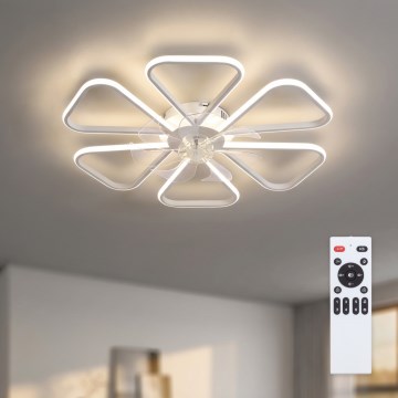 Brilagi - LED Stmívatelný stropní ventilátor LED/38W/230V 3000-6500K pr. 76 cm bílá + dálkové ovládání
