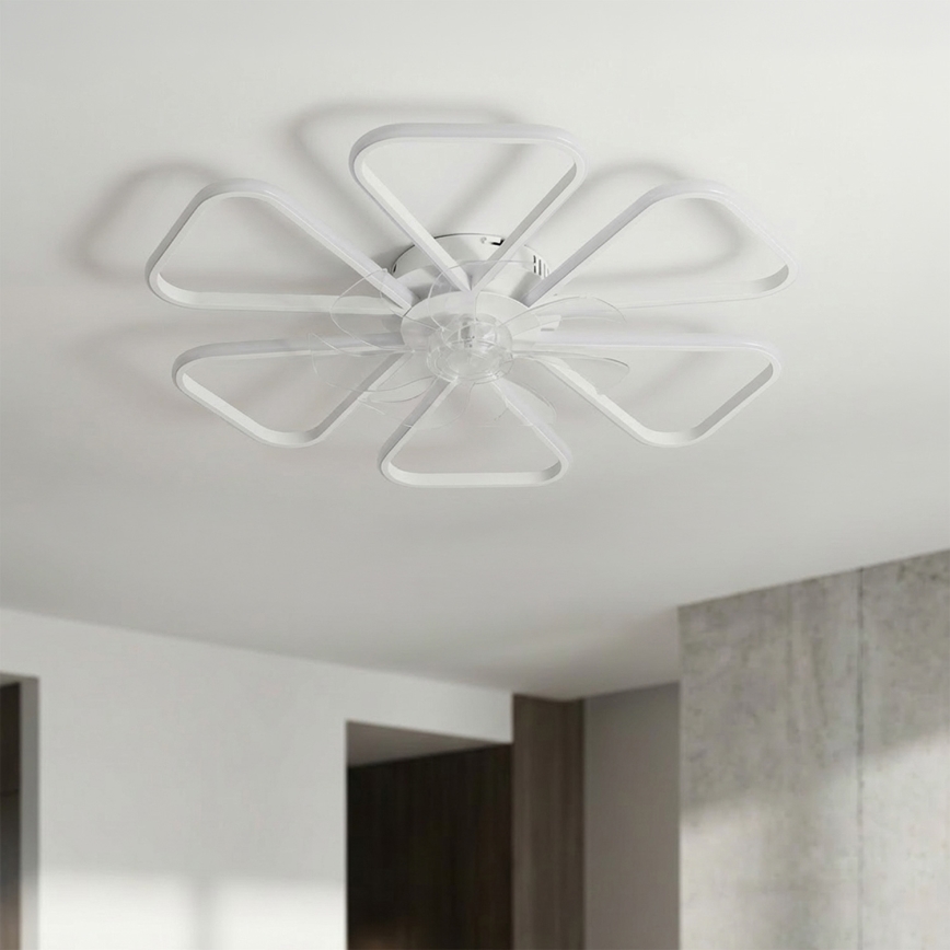 Brilagi - LED Stmívatelný stropní ventilátor LED/38W/230V 3000-6500K pr. 76 cm bílá + dálkové ovládání