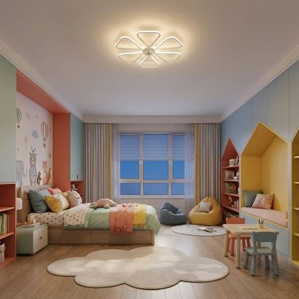 Brilagi - LED Stmívatelný stropní ventilátor LED/38W/230V 3000-6500K pr. 76 cm bílá + dálkové ovládání