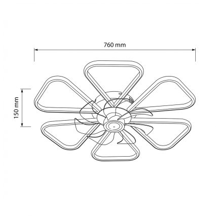 Brilagi - LED Stmívatelný stropní ventilátor LED/38W/230V 3000-6500K pr. 76 cm bílá + dálkové ovládání