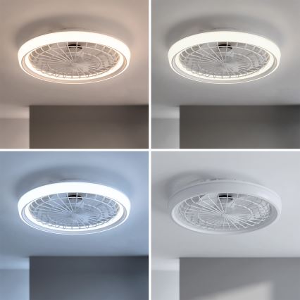 Brilagi - LED Stmívatelný stropní ventilátor LED/40W/230V 3000-6500K pr. 48 cm bílá + dálkové ovládání
