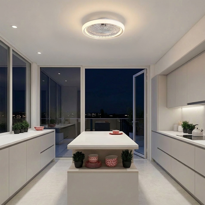 Brilagi - LED Stmívatelný stropní ventilátor LED/40W/230V 3000-6500K pr. 48 cm bílá + dálkové ovládání