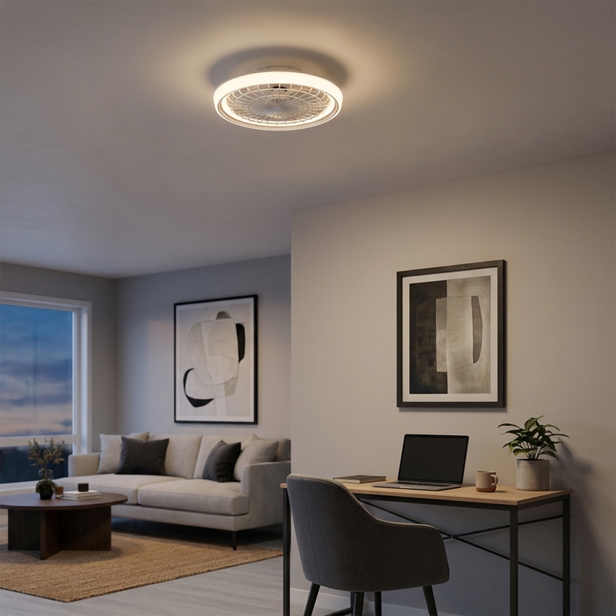 Brilagi - LED Stmívatelný stropní ventilátor LED/40W/230V 3000-6500K pr. 48 cm bílá + dálkové ovládání