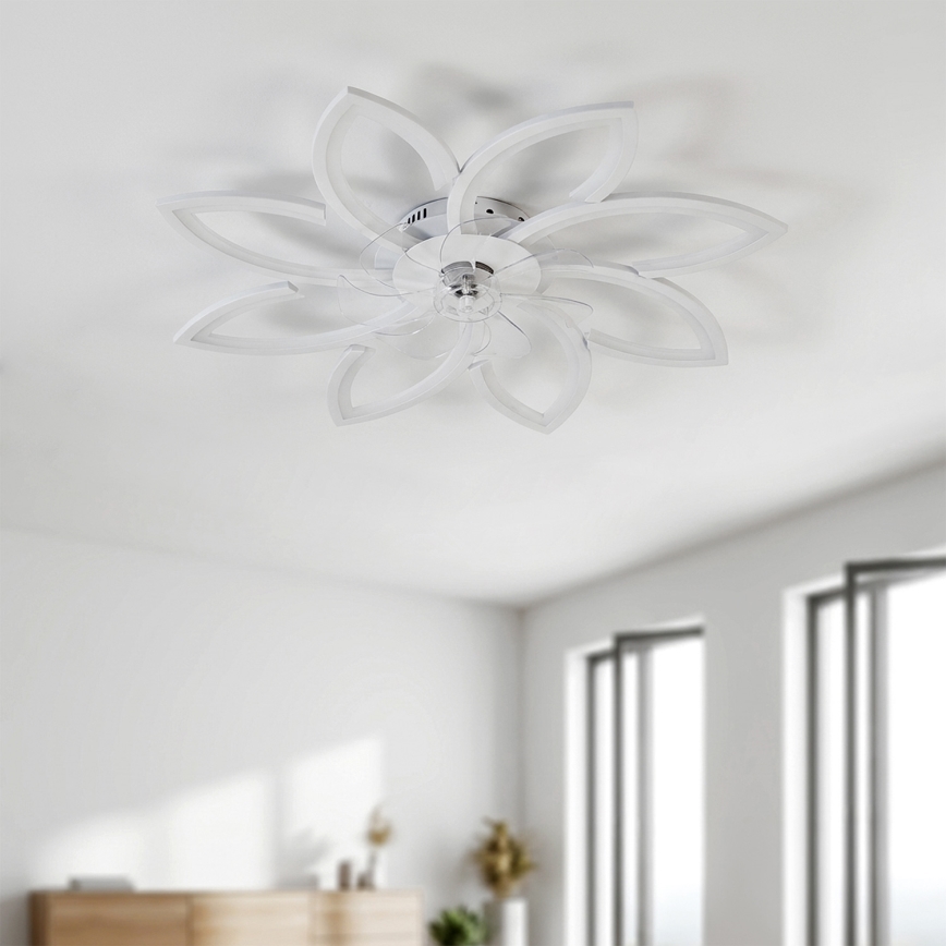 Brilagi - LED Stmívatelný stropní ventilátor LED/43W/230V pr. 90 cm bílá + dálkové ovládání