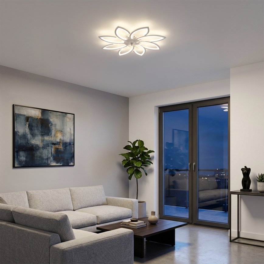 Brilagi - LED Stmívatelný stropní ventilátor LED/43W/230V pr. 90 cm bílá + dálkové ovládání