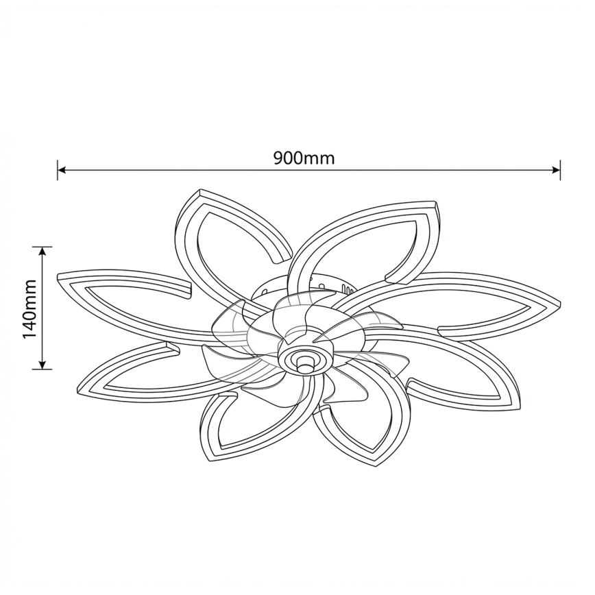 Brilagi - LED Stmívatelný stropní ventilátor LED/43W/230V pr. 90 cm bílá + dálkové ovládání
