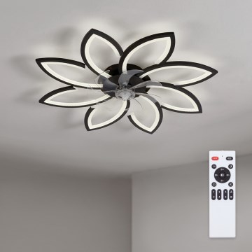 Brilagi - LED Stmívatelný stropní ventilátor LED/43W/230V pr. 90 cm černá + dálkové ovládání