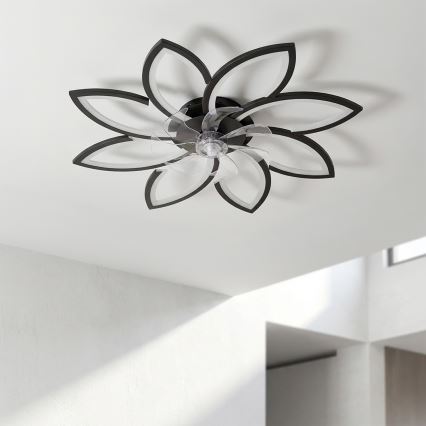 Brilagi - LED Stmívatelný stropní ventilátor LED/43W/230V pr. 90 cm černá + dálkové ovládání