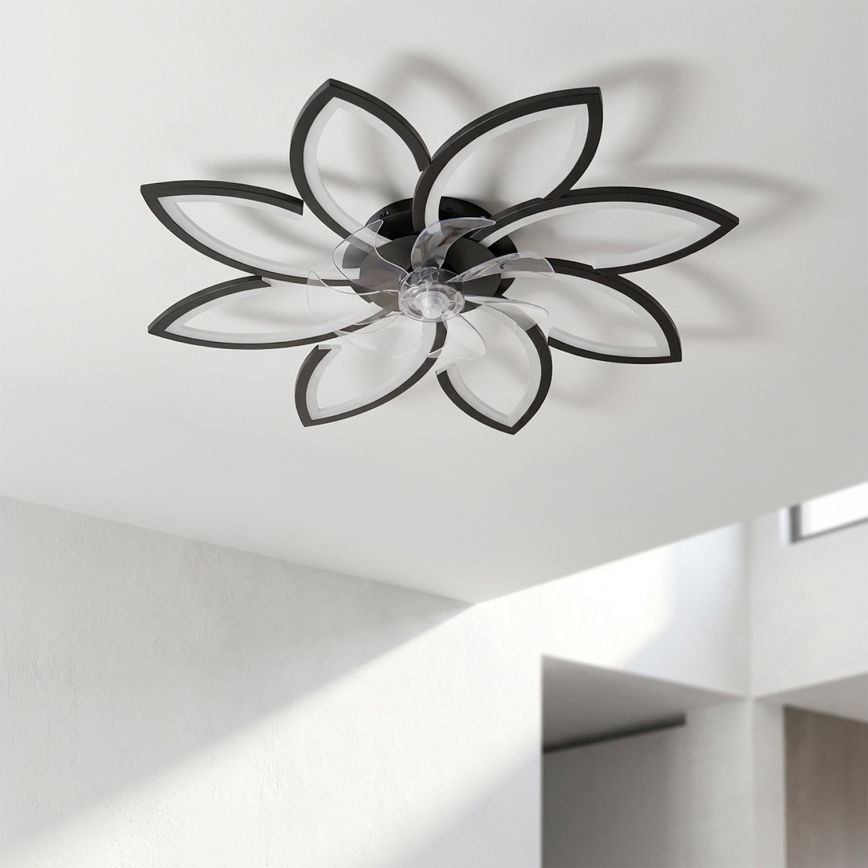 Brilagi - LED Stmívatelný stropní ventilátor LED/43W/230V pr. 90 cm černá + dálkové ovládání