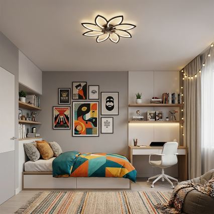 Brilagi - LED Stmívatelný stropní ventilátor LED/43W/230V pr. 90 cm černá + dálkové ovládání